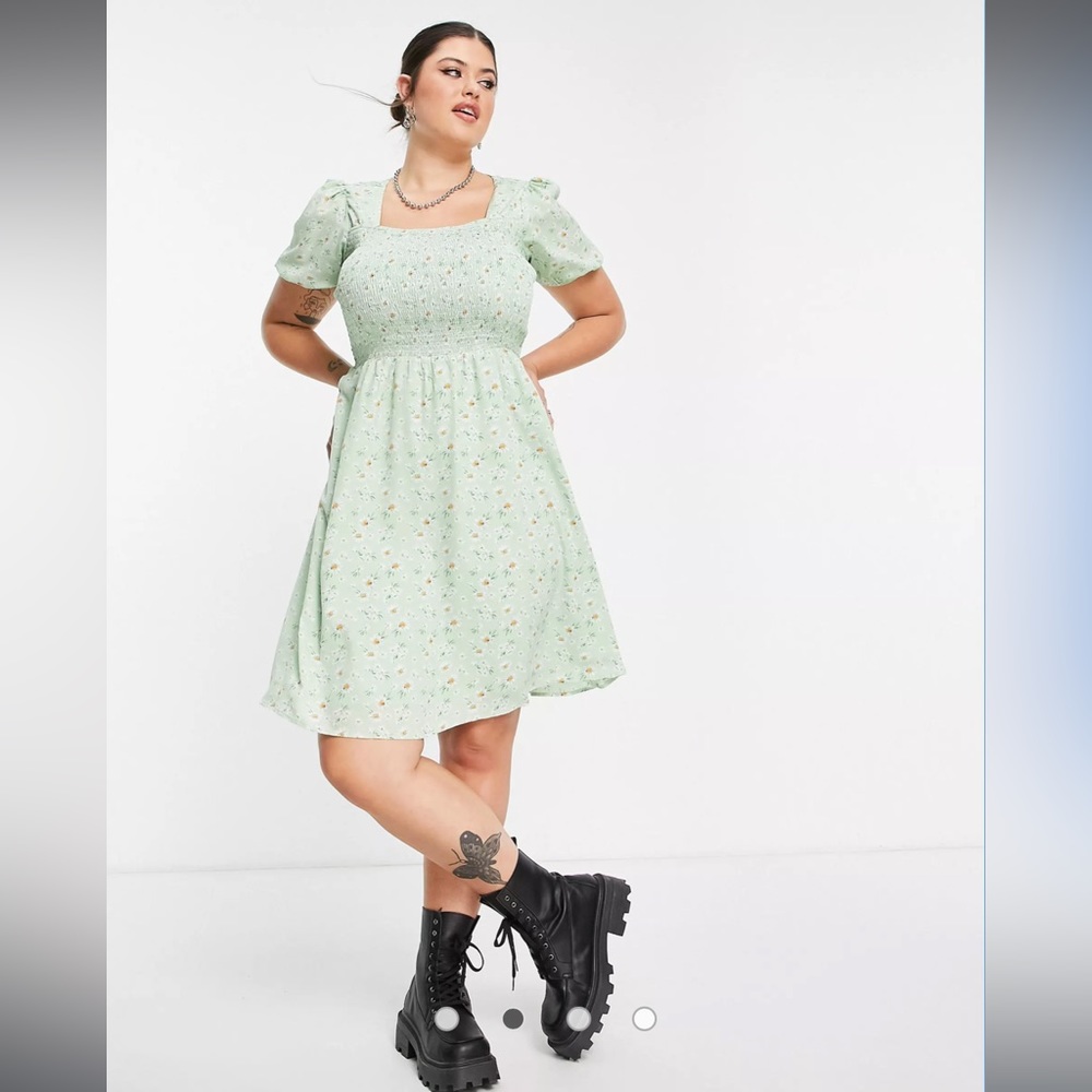 NWT Green Flower Print Dress from ASOS